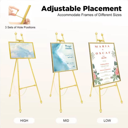 Gold Easel Stand - Ovis Metal Welcome Sign Board Display