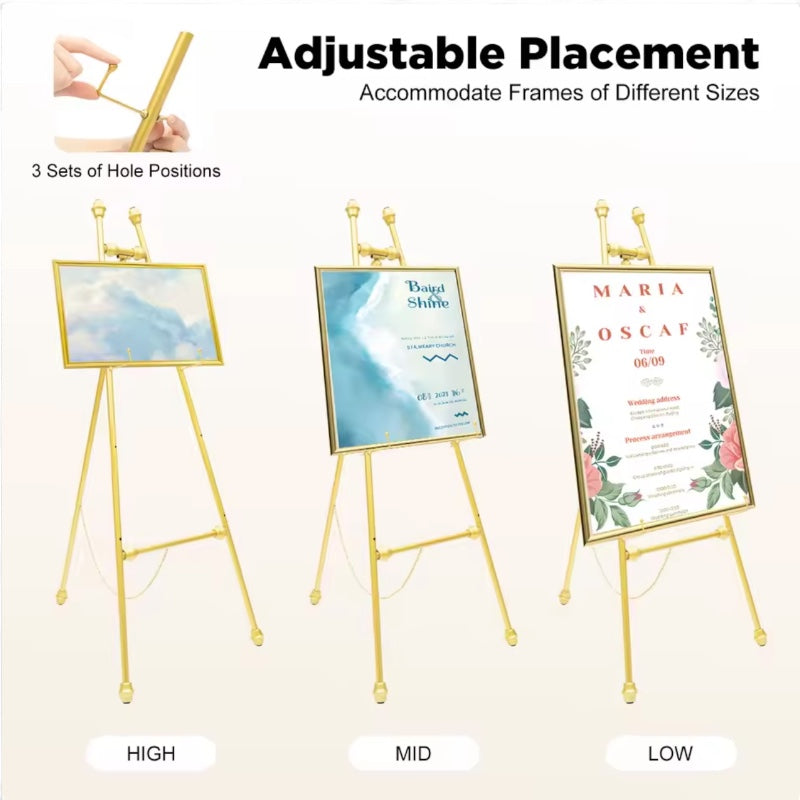 Gold Easel Stand - Ovis Metal Welcome Sign Board Display