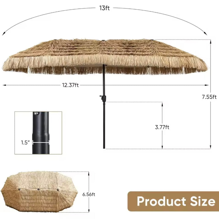 12.3ft Thatch Tiki Outdoor Umbrella for Rent