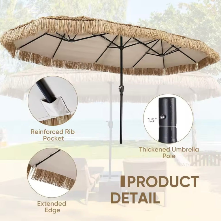 12.3ft Thatch Tiki Outdoor Umbrella for Rent