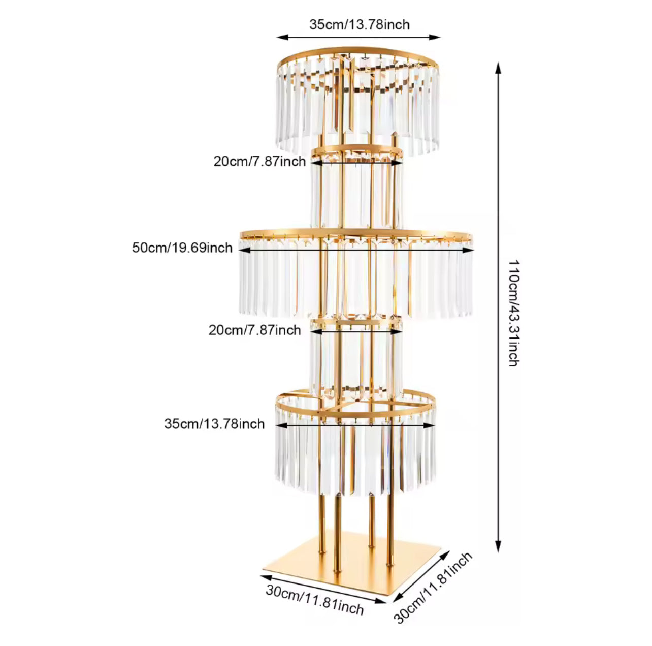 Crystal Centerpiece for Rent - 43" Tall Wedding Table Decor