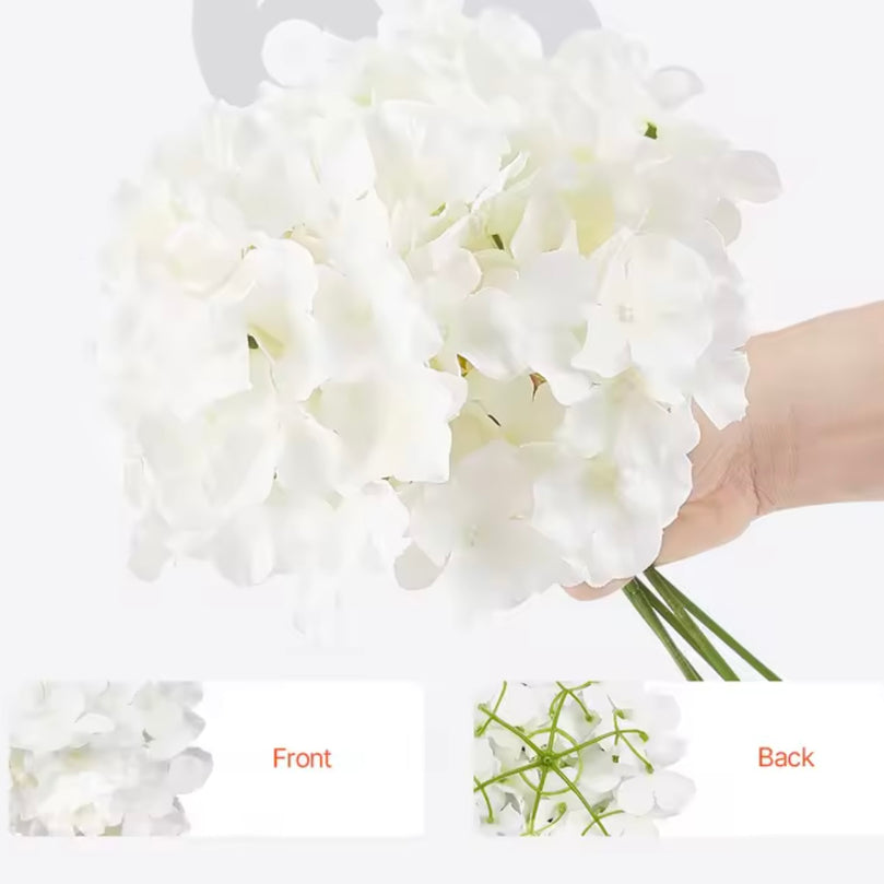 White Hydrangea Single 6 Inch Stem Artificial Flower 10-Pack