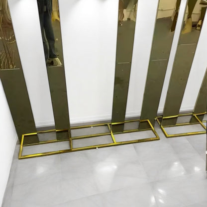 Mirror Arch Backdrop - Shiny Gold Wedding Background Frame