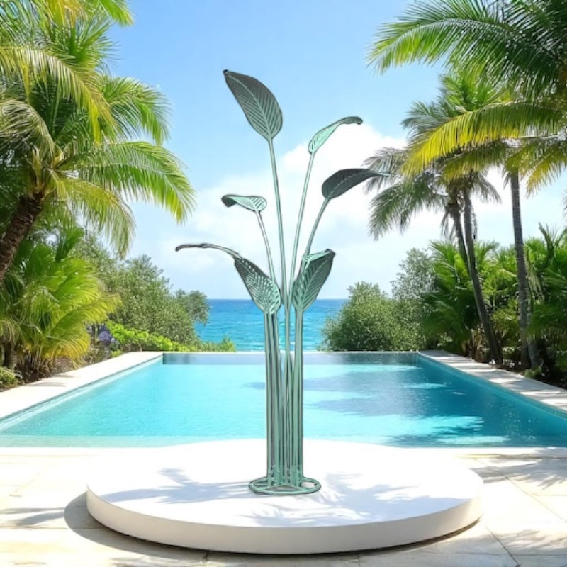 palm tree plant stand Metal Palm Tree Stand