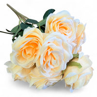 9-Head Artificial Rose Flower Bouquet for DIY Arrangements