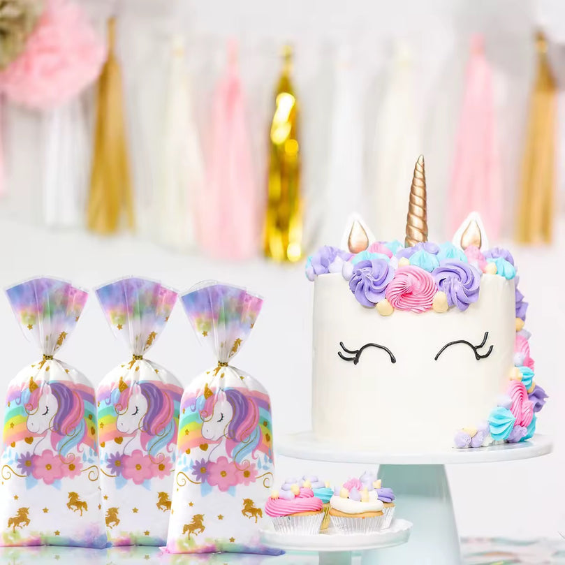 Unicorn Party Favor Bags - Kids Birthday Treat Bags 10-Pack