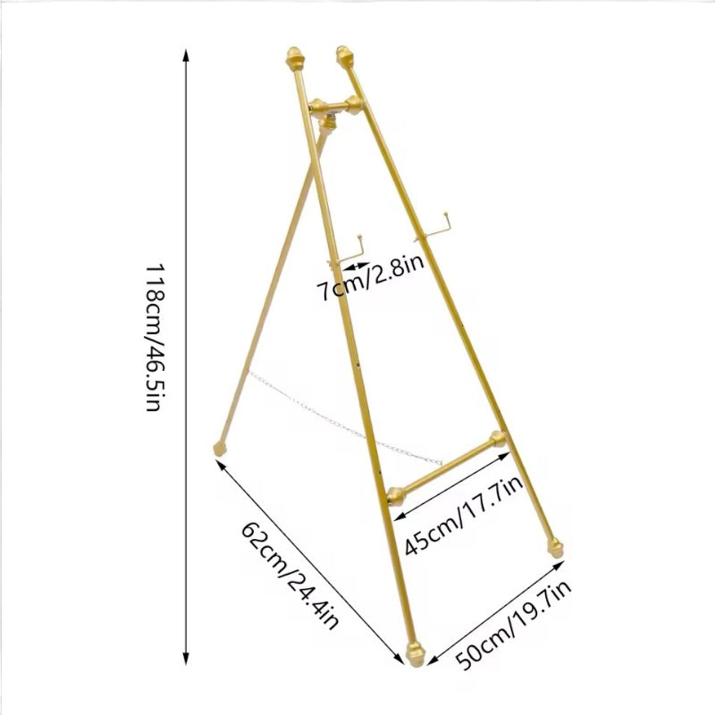Gold Easel Stand - Ovis Metal Welcome Sign Board Display