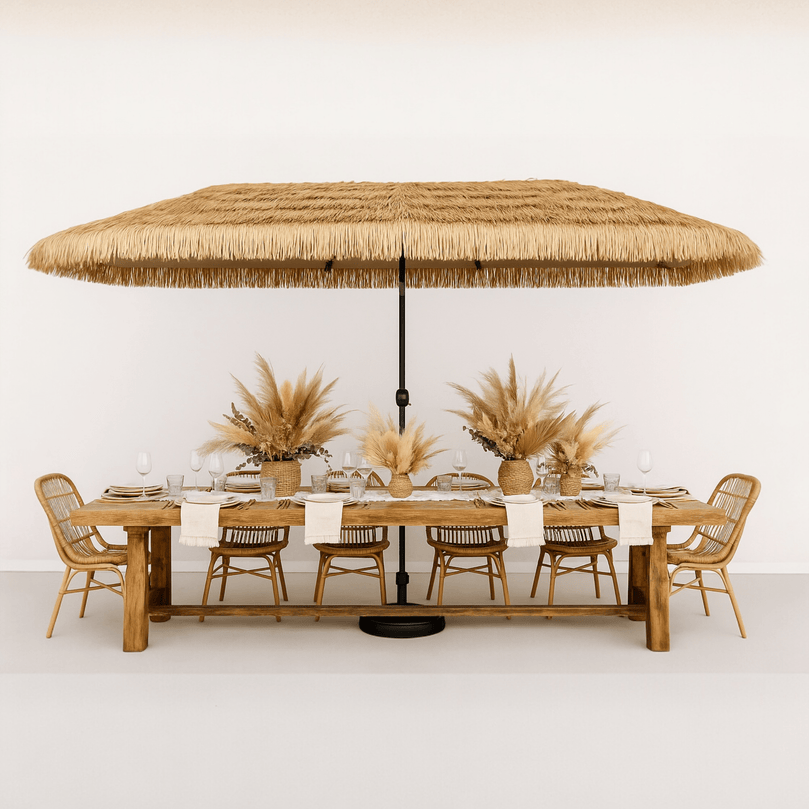 12.3ft Thatch Tiki Outdoor Umbrella for Rent