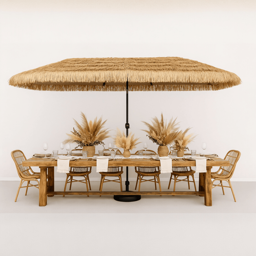 12.3ft Thatch Tiki Outdoor Umbrella for Rent
