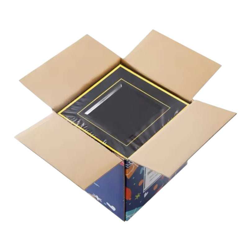 Bliq Square Disposable Dessert Plastic 6 Inch Plates 100-Pack