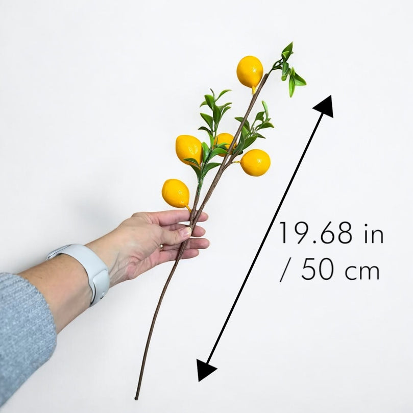 Faux Lemon Branch - Lifelike Imitation Plant Stem For Decor