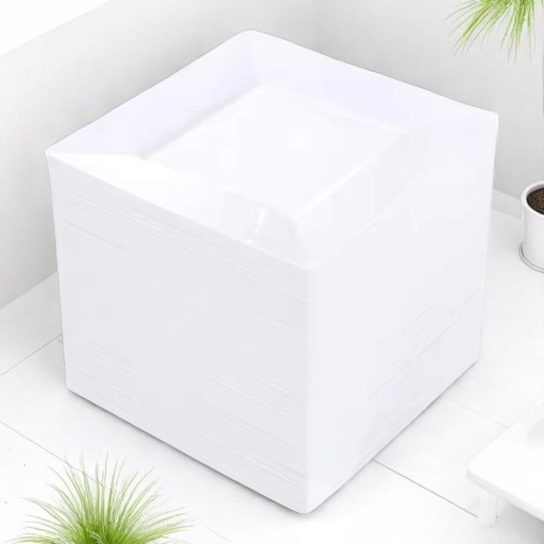 Bliq Square Disposable Dessert Plastic 6 Inch Plates 100-Pack