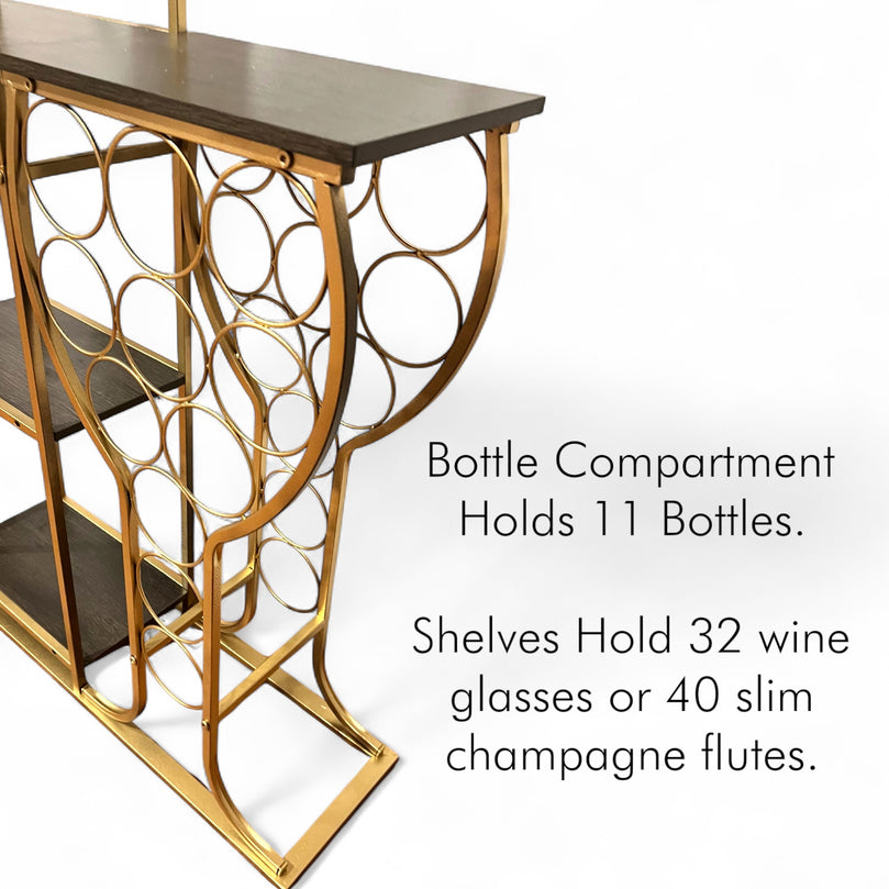 Bruk Champagne Wall Rental - Gold Bottle Sip Station Rack