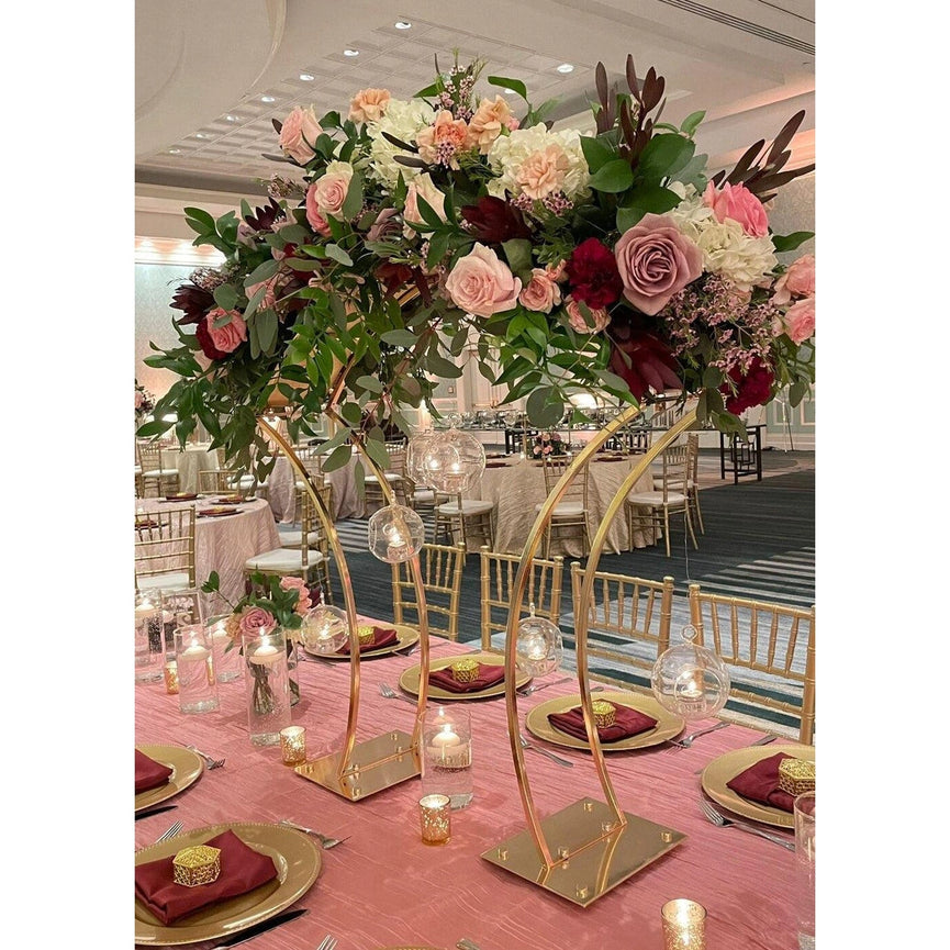 Arched Gold Wedding Table Centerpieces 4-Pack