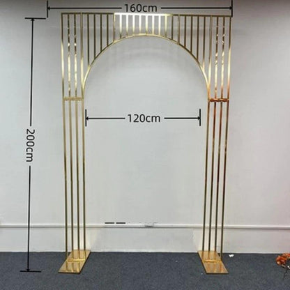Arched Shiny Gold Tubed Wedding Backdrop Stands