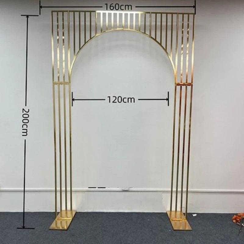 Arched Shiny Gold Tubed Wedding Backdrop Stands