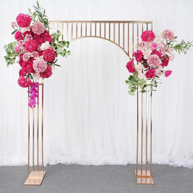 Arched Shiny Gold Tubed Wedding Backdrop Stands