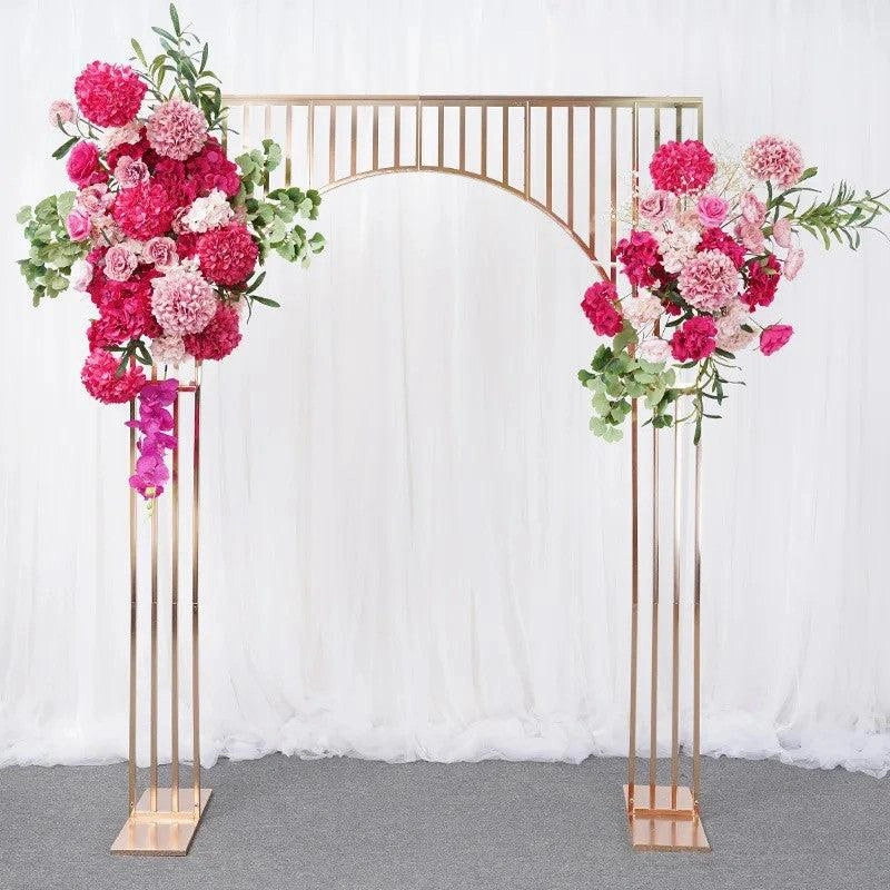Arched Shiny Gold Tubed Wedding Backdrop Stands