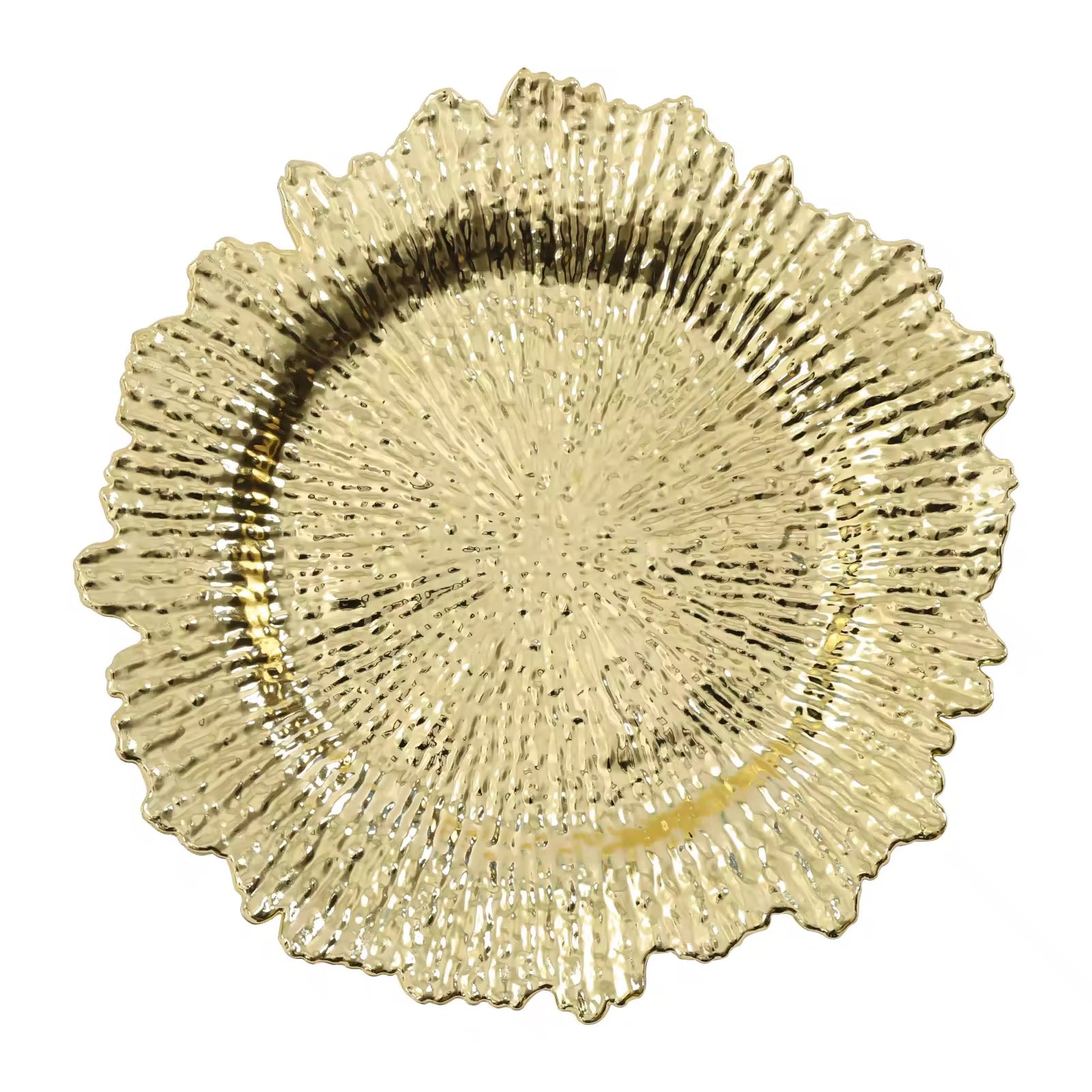 Starburst Gold Charger Plates 12.6 Inch 24-Pack