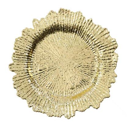 Starburst Gold Charger Plates 12.6 Inch 24-Pack