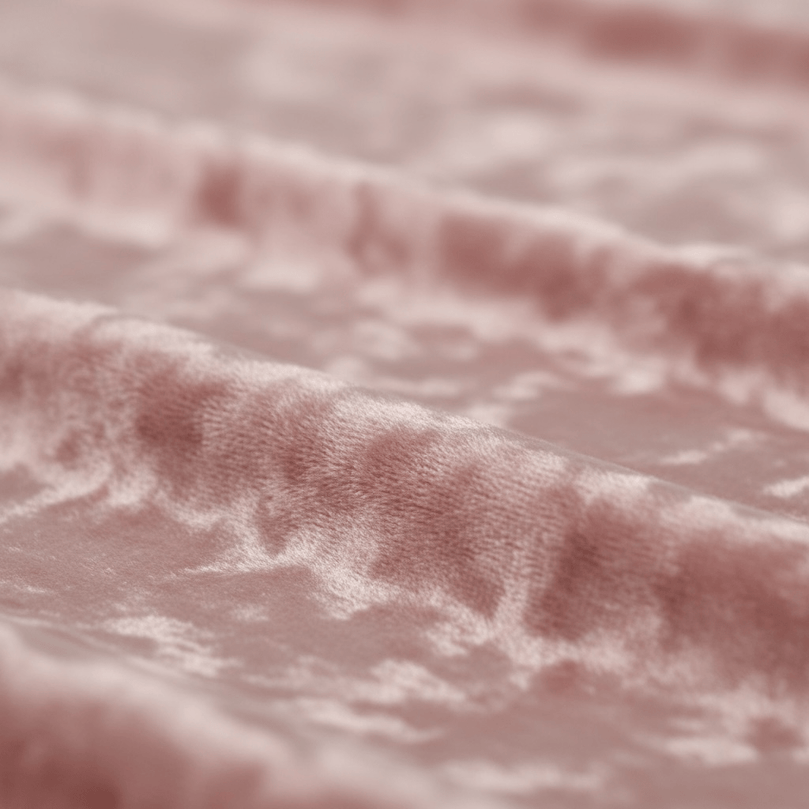 Close-up of dusty pink velvet tablecloth fabric texture