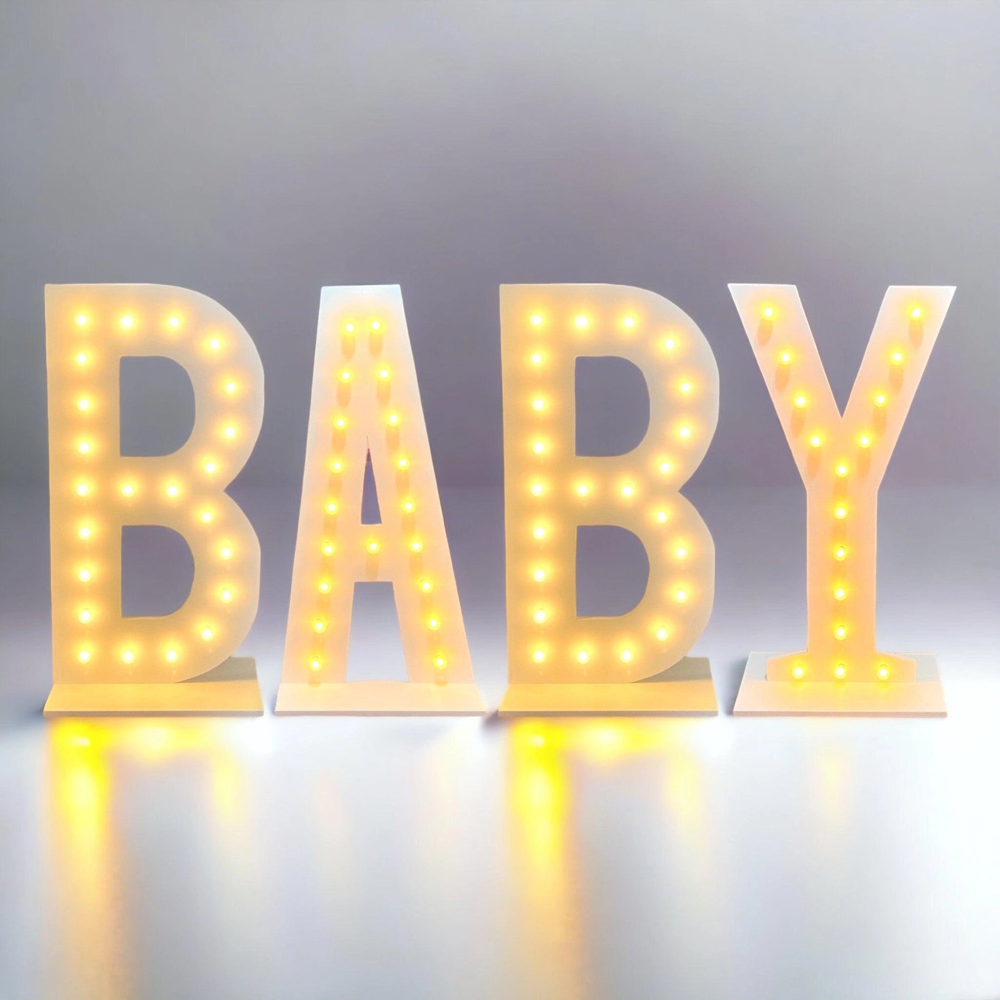 marquee light up letters "BABY"
