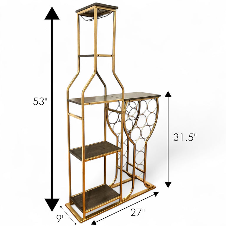 Bruk Champagne Wall Rental - Gold Bottle Sip Station Rack