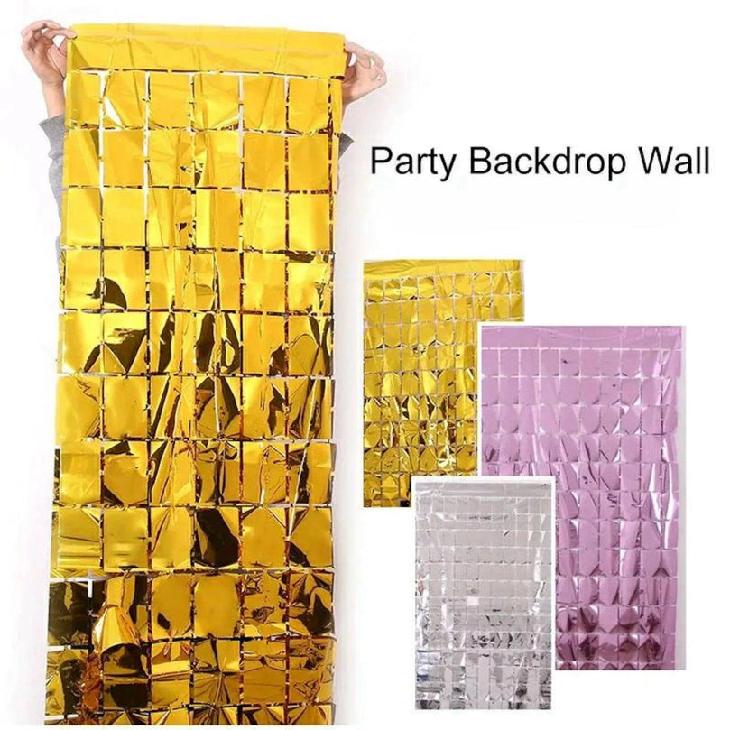 Birthday Party Shimmer Wall Curtains 2-Pack