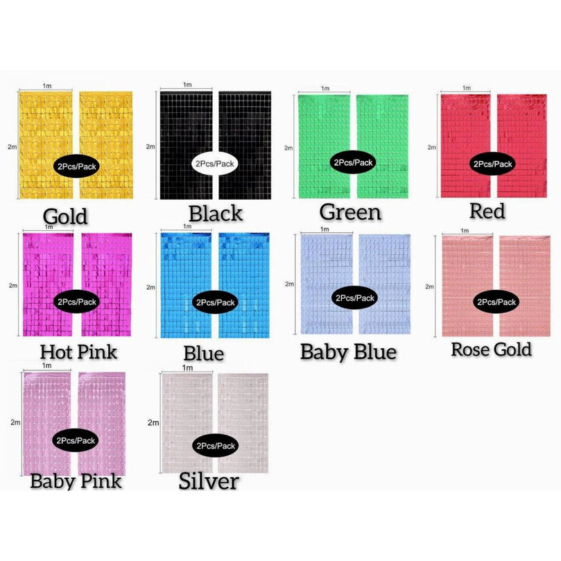 Birthday Party Shimmer Wall Curtains 2-Pack