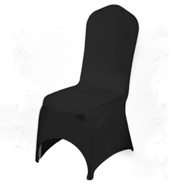 Black Dining Chair Cover - Wedding Banquet Arched Slipcover