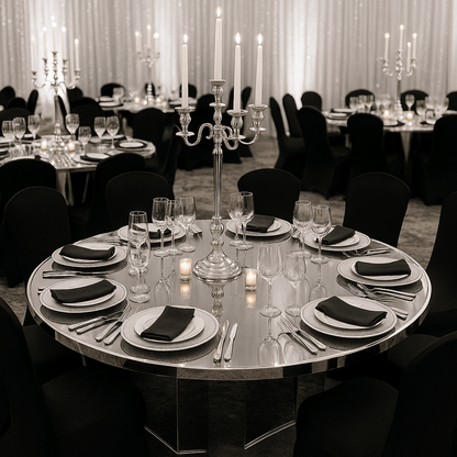 Black Dining Chair Cover - Wedding Banquet Arched Slipcover