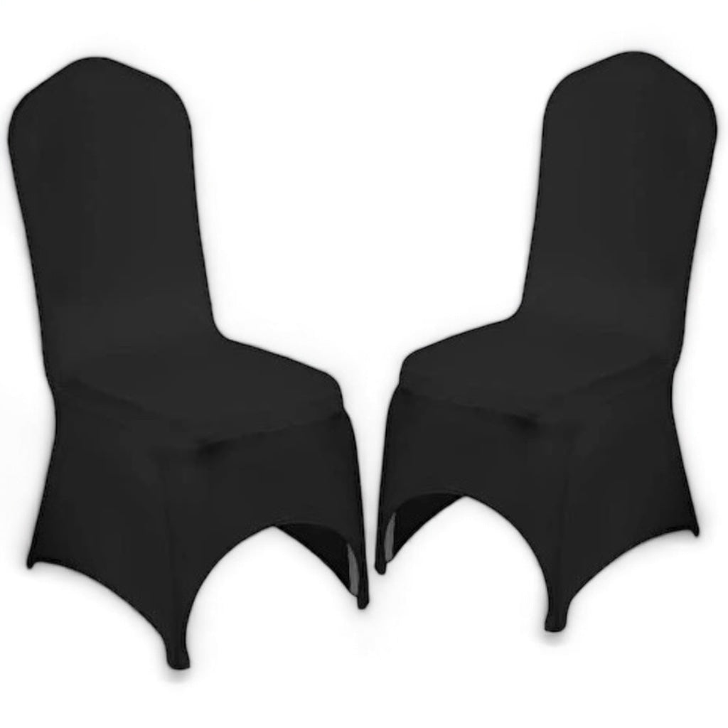 Black Dining Chair Cover - Wedding Banquet Arched Slipcover