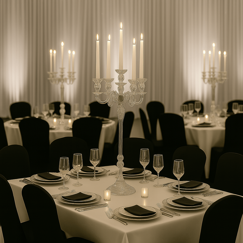 Black Dining Chair Cover - Wedding Banquet Arched Slipcover