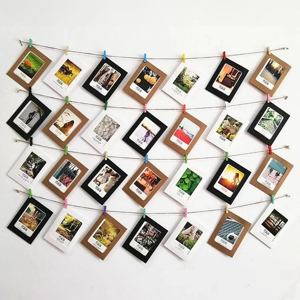 Black Paper Photo Frame Banner: Celebrate Kids Birthday Milestones