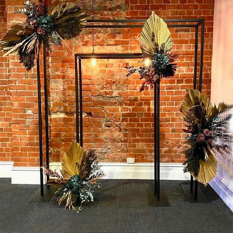 Black Square Wedding Arch Backdrop Decor Stand