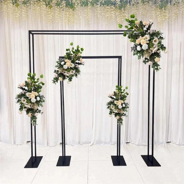 Black Square Wedding Arch Backdrop Decor Stand