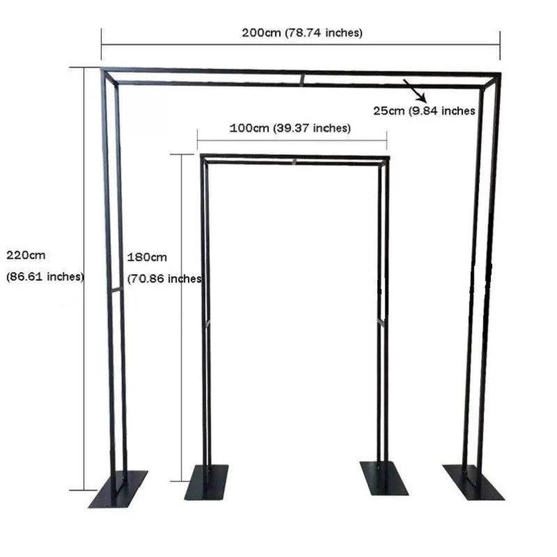 Black Square Wedding Arch Backdrop Decor Stand