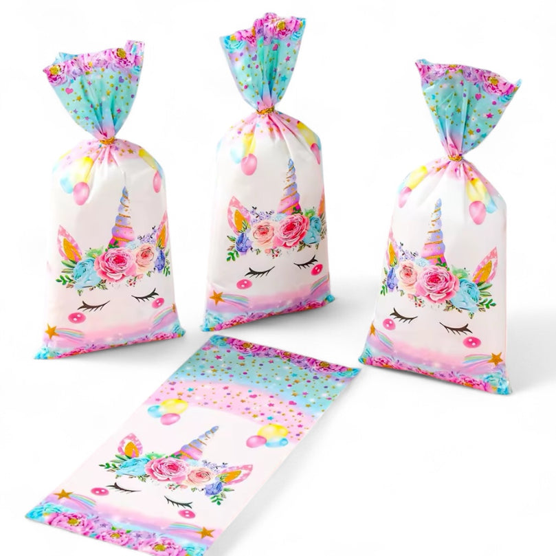 Unicorn Party Favor Bags - Kids Birthday Treat Bags 10-Pack