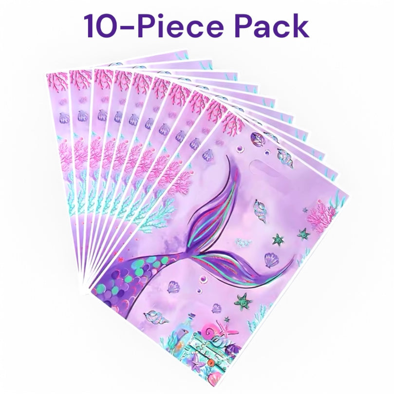 Mermaid Party Favors For Kids - Birthday Goodie Bags 10-Pack