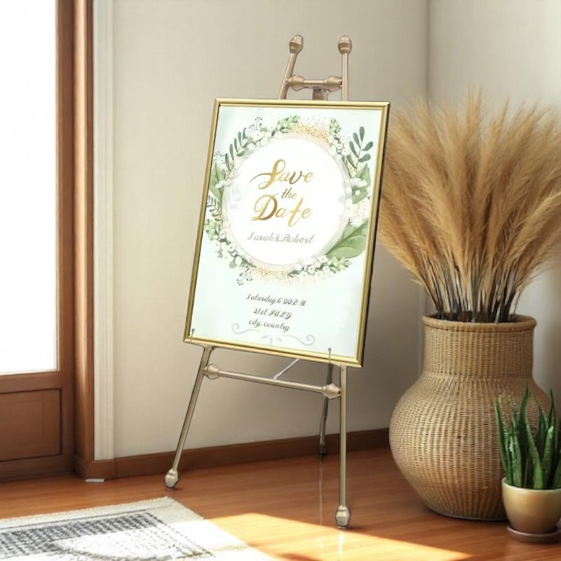 Gold Easel Stand - Ovis Metal Welcome Sign Board Display