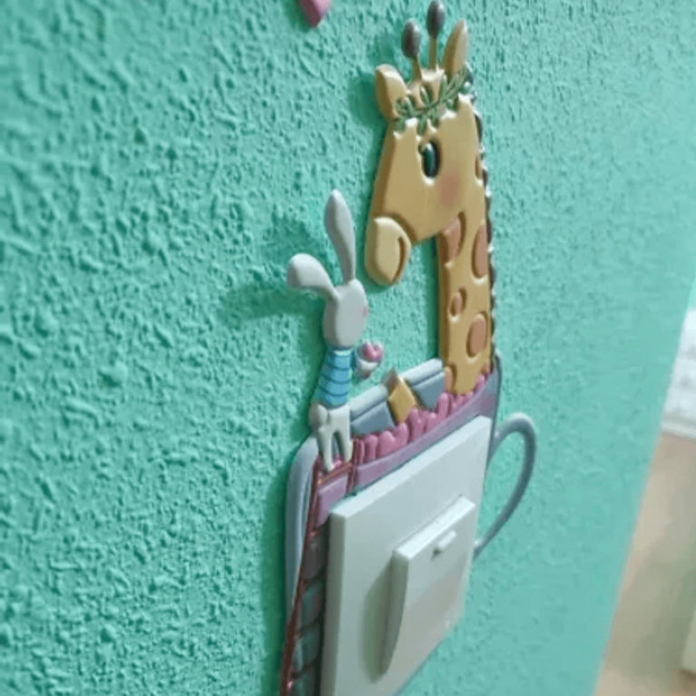 Cartoon 3D Switch Cover Kids Outlet Sticker