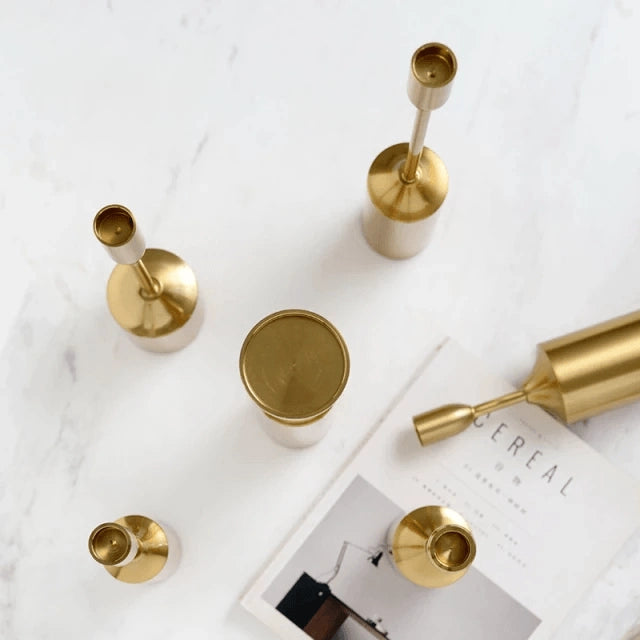 Chrome Metal Candle Holder Table Centerpieces