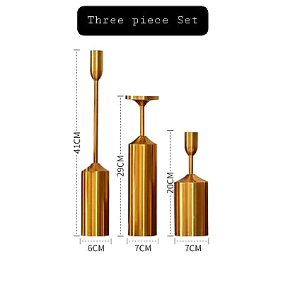 Chrome Metal Candle Holder Table Centerpieces