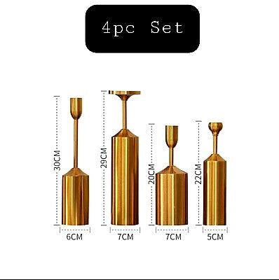 Chrome Metal Candle Holder Table Centerpieces