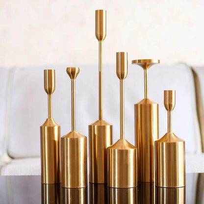 Chrome Metal Candle Holder Table Centerpieces
