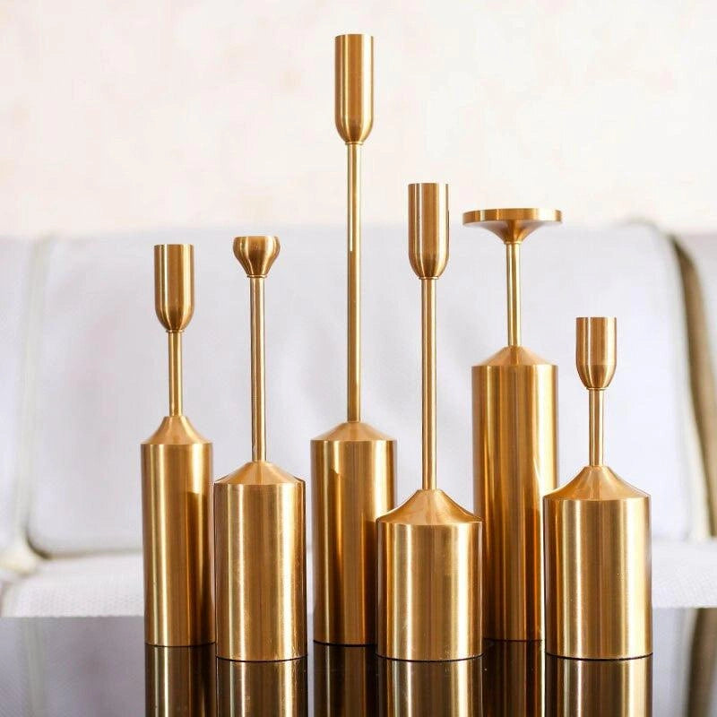 Chrome Metal Candle Holder Table Centerpieces