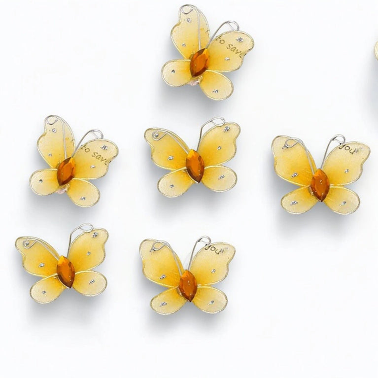 Colorful 3D Mesh Butterfly Craft Decor 21-Pack