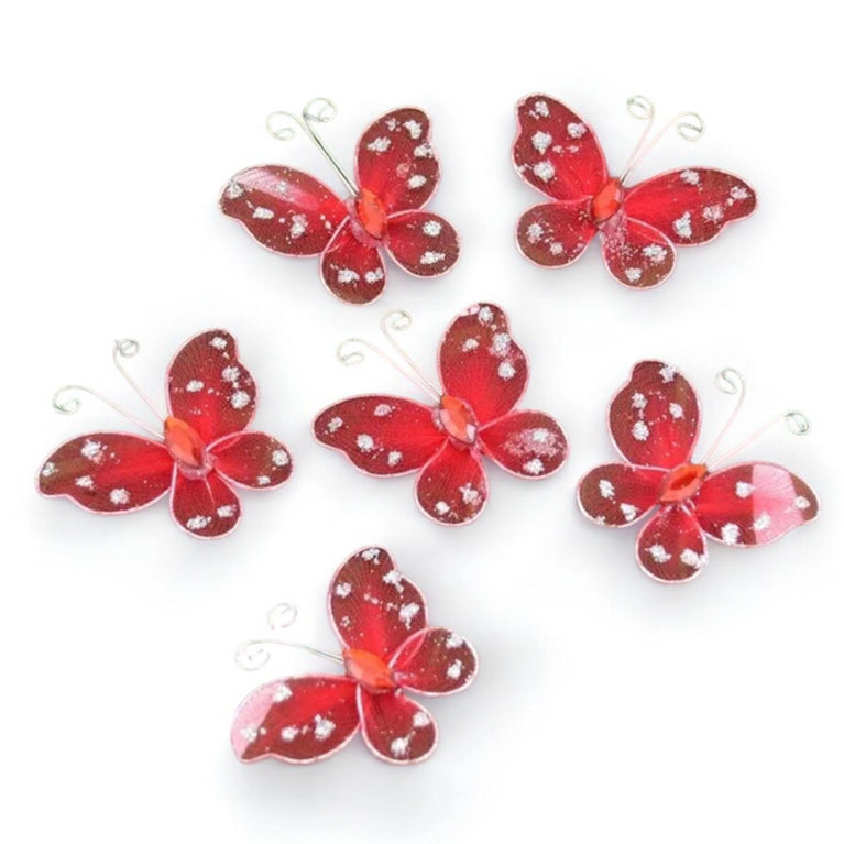Colorful 3D Mesh Butterfly Craft Decor 21-Pack