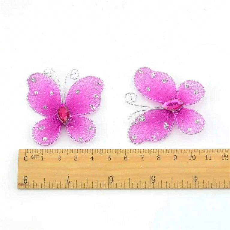Colorful 3D Mesh Butterfly Craft Decor 21-Pack
