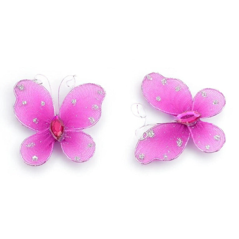 Colorful 3D Mesh Butterfly Craft Decor 21-Pack